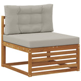 Set di divani da esterno 8 pcs Naturale e Grigio Chiaro