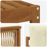 Set di divani da esterno con cuscino 8 pcs Naturale e Crema