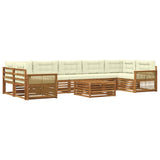 Set di divani da esterno con cuscino 8 pcs Naturale e Crema