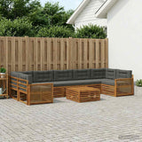 Set di divani da esterno con cuscino 8 pcs Naturale e Antracite
