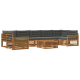 Set di divani da esterno con cuscino 8 pcs Naturale e Antracite
