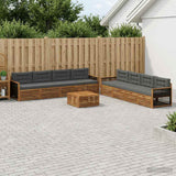 Set di divani da esterno con cuscino 9 pcs Naturale e Antracite