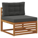 Set di divani da esterno con cuscino 9 pcs Naturale e Antracite