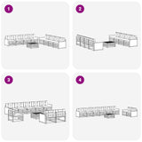 Set di divani da esterno con cuscino 9 pcs Naturale e Antracite