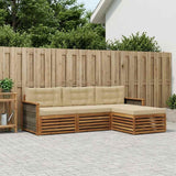 Set di divani da esterno Naturale e Beige 249,5 x 162,5 x 73 cm
