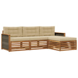 Set di divani da esterno Naturale e Beige 249,5 x 162,5 x 73 cm