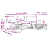 Set di divani da esterno Naturale e Beige 249,5 x 162,5 x 73 cm
