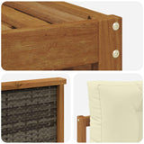 Set di divani da esterno con cuscino 5 pcs Naturale e Crema