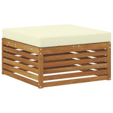 Set di divani da esterno con cuscino 5 pcs Naturale e Crema