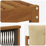 Set di divani da esterno con cuscino 5 pcs Naturale e Beige