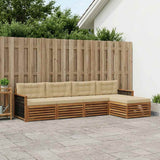 Set di divani da esterno con cuscino 5 pcs Naturale e Beige