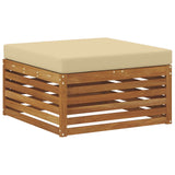 Set di divani da esterno con cuscino 5 pcs Naturale e Beige