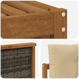 Set di divani da esterno con cuscino 5 pcs Naturale e Beige