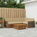 Set di divani da esterno con cuscino 5 pcs Naturale e Beige