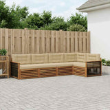 Set di divani da esterno con cuscino 5 pcs Naturale e Beige