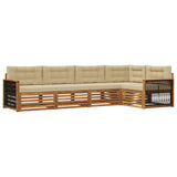 Set di divani da esterno con cuscino 5 pcs Naturale e Beige