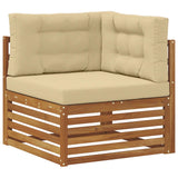 Set di divani da esterno con cuscino 5 pcs Naturale e Beige