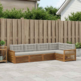 Set di divani da esterno 5 pcs Naturale e Grigio Chiaro