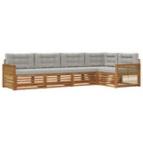 Set di divani da esterno 5 pcs Naturale e Grigio Chiaro