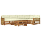 Set di divani da esterno con cuscino 6 pcs Naturale e Crema
