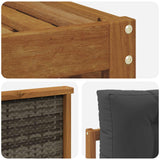 Set di divani da esterno con cuscino 7 pcs Naturale e Antracite
