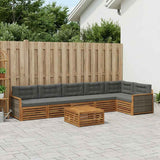 Set di divani da esterno con cuscino 7 pcs Naturale e Antracite