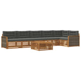 Set di divani da esterno con cuscino 7 pcs Naturale e Antracite