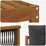 Set di divani da esterno con cuscino 7 pcs Naturale e Antracite