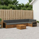 Set di divani da esterno con cuscino 7 pcs Naturale e Antracite