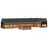Set di divani da esterno con cuscino 7 pcs Naturale e Antracite