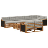 Set di divani da esterno con cuscino 9 pcs