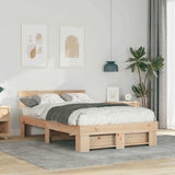 Struttura del letto Marrone 135 x 190 cm Pino massello