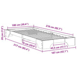 Struttura del letto Marrone 100 x 210 cm Pino massello