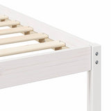 Letto con Tavolini Laterali Bianco 200 x 210 cm Pino massello