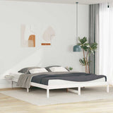 Letto con Tavolini Laterali Bianco 200 x 210 cm Pino massello