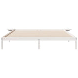 Letto con Tavolini Laterali Bianco 200 x 210 cm Pino massello