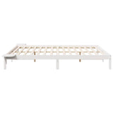 Letto con Tavolini Laterali Bianco 200 x 210 cm Pino massello