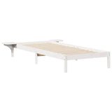 Letto con Tavolini Laterali Bianco 80 x 220 cm Pino massello