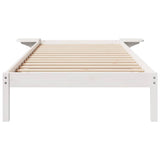 Letto con Tavolini Laterali Bianco 80 x 220 cm Pino massello