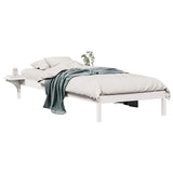 Letto con Tavolini Laterali Bianco 80 x 220 cm Pino massello