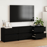 Unità TV 180 x 34 x 50 cm Rovere Nero Legno truciolato