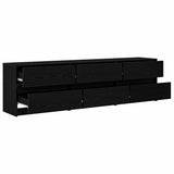 Unità TV 180 x 34 x 50 cm Rovere Nero Legno truciolato