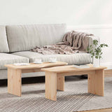 Tavolino da salotto 2 pcs Naturale Legno di pino massello