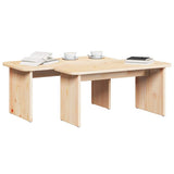 Tavolino da salotto 2 pcs Naturale Legno di pino massello