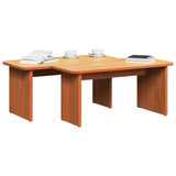 Tavolino da salotto 2 pcs Marrone cerato Legno di pino massello