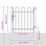 Cancello per recinzione Grigio 100 x 100 cm