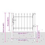Cancello per recinzione Grigio 100 x 75 cm