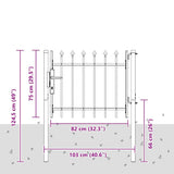 Cancello per recinzione Grigio 100 x 75 cm