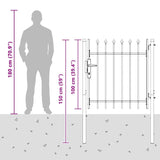 Cancello per recinzione Grigio 100 x 100 cm