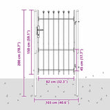 Cancello per recinzione Grigio 100 x 150 cm